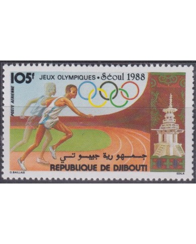 F-EX52042 DJIBOUTI MNH 1988 SEOUL OLYMPIC GAMES ATHLETISM.