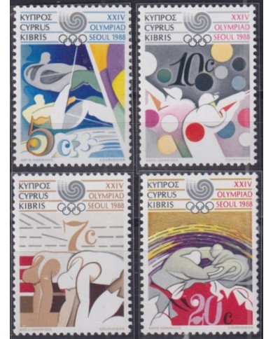 F-EX52043 CYPRUS MNH 1988 SEOUL OLYMPIC GAMES ATHLETISM CYCLING SAILING SHUTTING.