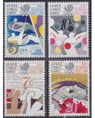F-EX52043 CYPRUS MNH 1988 SEOUL OLYMPIC GAMES ATHLETISM CYCLING SAILING SHUTTING.