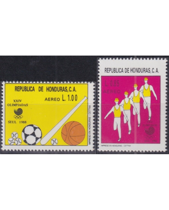 F-EX52065 HONDURAS MNH 1988 SEOUL OLYMPIC GAMES ATHLETISM SOCCER BASEBALL.