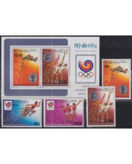 F-EX52095 PENRHYN MNH 1988 SEOUL OLYMPIC GAMES ATHLETISM TENNIS