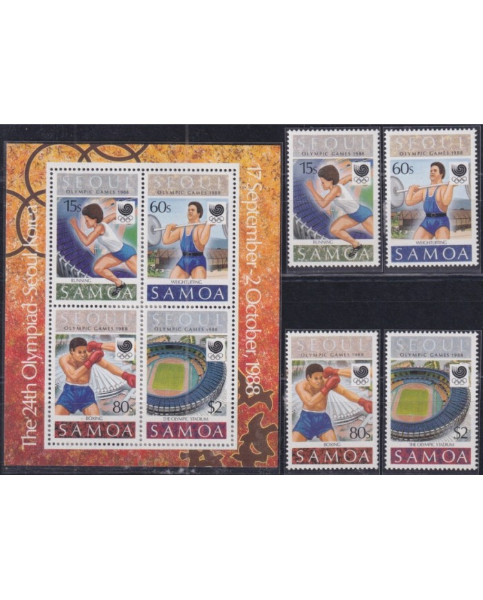 F-EX52111 SAMOA MNH 1988 SEOUL OLYMPIC GAMES ATHLETISM BOXING