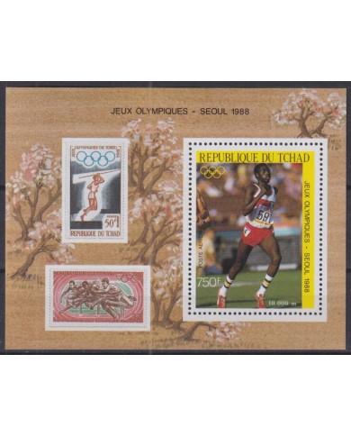 F-EX52128 TCHAD CHAD MNH 1988 SEOUL OLYMPIC GAMES ATHLETISM RUNNING.