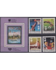 F-EX52143 YUGOSLAVIA MNH 1988 SEOUL OLYMPIC GAMES ATHLETISM BOXING BASKET.