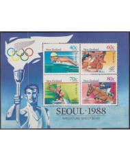 F-EX52093 NEW ZEALAND MNH 1988 SEOUL OLYMPIC GAMES ATHLETISM SWIMMING EQUESTRIAN.