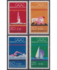 F-EX50779 GERMANY MNH 1972 OLYMPIC GAMES MUNICH ATHLETISM SAILING SWIMMING.