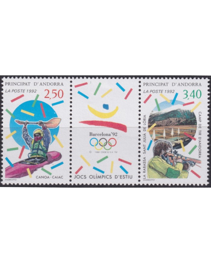 F-EX50797 ANDORRA MNH 1992 BARCELONA OLYMPIC GAMES CANOE SHOOTING.