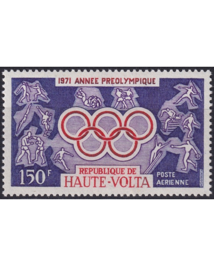 F-EX50814 UPPER VOLTA MNH 1971 MUNICH OLYMPIC GAMES RINGS.