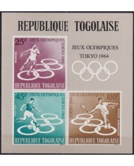 F-EX50502 TOGO MNH 1964 SHEET SUMMER OLYMPIC GAMES TOKYO SOCCER TENNIS.