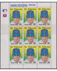 F-EX48144 ST VINCENT MNH 1989 SHEET NOLAN RYAN BASEBALL. F-EX48144 ST VINCENT MNH 1989 SHEET NOLAN RYAN BASEBALL.