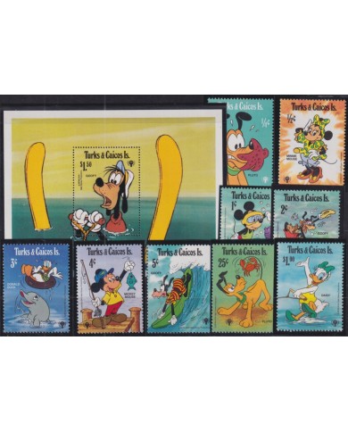 F-EX50460 TURKS & CAICOS MNH 1979 CHILD YEAR UNICEF DISNEY MICKEY MOUSE SPORT DONALD.