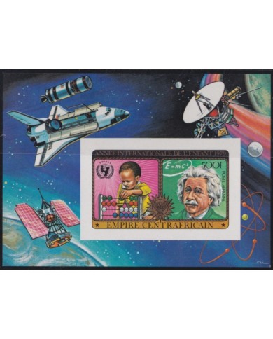 F-EX50953 CENTRAL AFRICA MNH 1979 CHILD YEAR UNICEF EINSTEIN REMBRANTD IMPERFORATED.