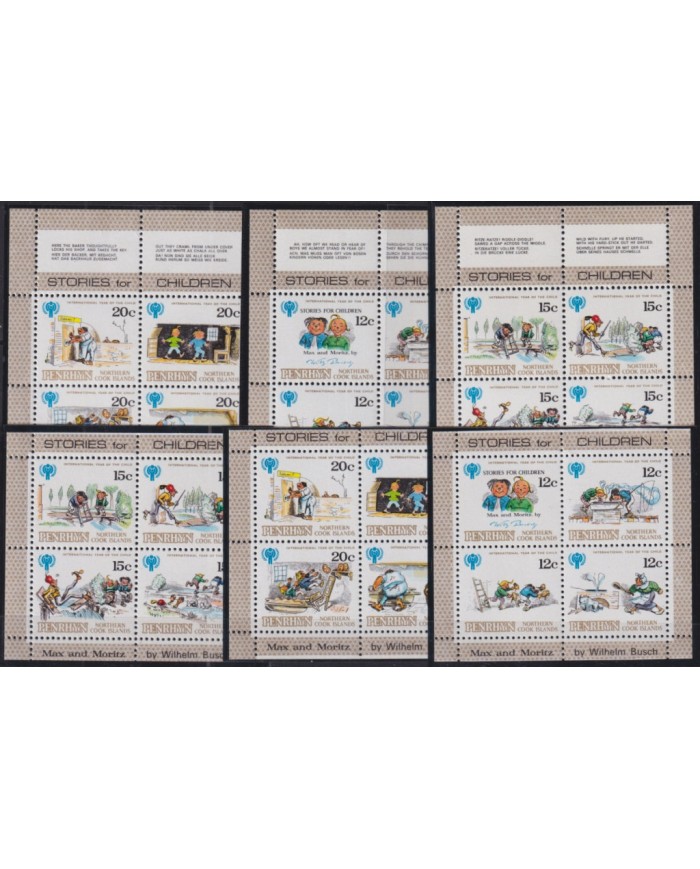 F-EX50962 PENRHYN MNH 1979 CHILD YEAR UNICEF DRAWING CHILDREN.