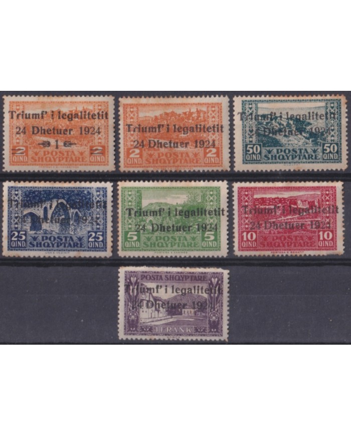 F-EX48678 ALBANIA 1924 OVERPRINT TRIUNPH & LEGITIMITY.