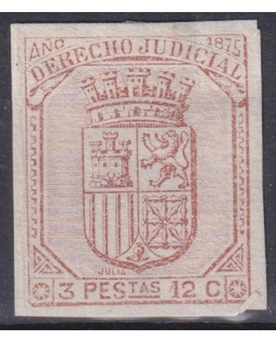 F-EX45807 PUERTO RICO SPANISH ANTILLES 1875 3.12 ptas IMPERFORATED PROOF.