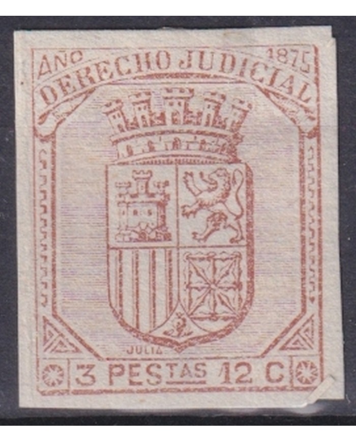 F-EX45807 PUERTO RICO SPANISH ANTILLES 1875 3.12 ptas IMPERFORATED PROOF.