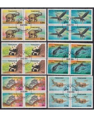 F-EX50772 TANZANIA USED 1994 MARINE WILDLIFE FISH PECES BLOCK 4.