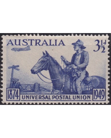 F-EX50731 AUSTRALIA MNH 1949 UPU COWBOY HORSE.