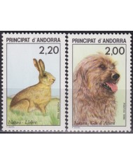 F-EX50746 ANDORRA MNH 1988 FAUNA NATURA DOG RABBIT PERROS CONEJOS LIEBRES.
