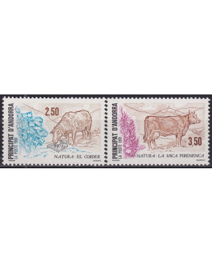 F-EX50752 ANDORRA MNH 1991 FAUNA NATURA SHEEP COW CAO.