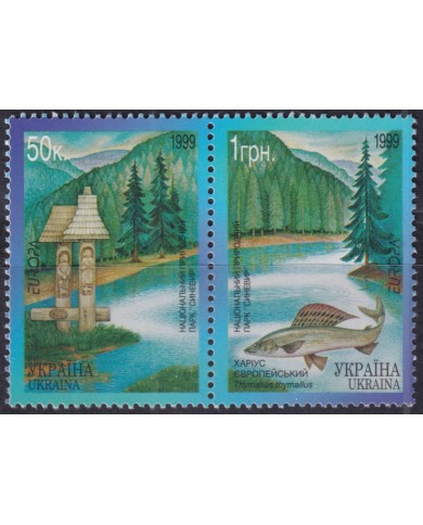 F-EX50768 UKRANIA MNH 1999 EUROPA FAUNA NATIONAL PARK FISH RIVER LAKE MOUNTAIN.
