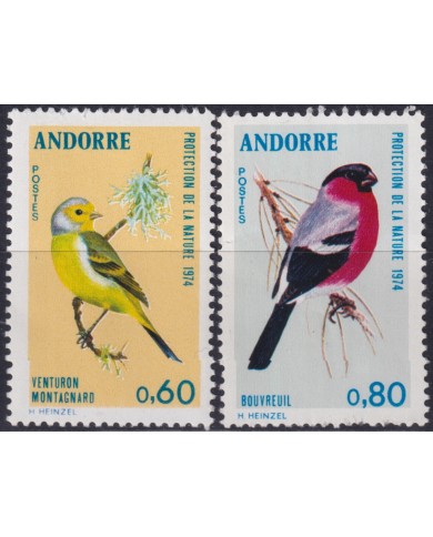 F-EX50740 ANDORRA MNH 1974 PROTECTION NATURE BIRD AVES PAJAROS OISEAUX.