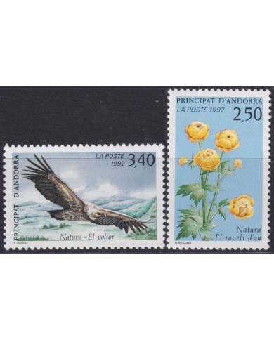 F-EX50756 ANDORRA MNH 1992 NATURE BIRD AVES PAJAROS OISEAUX CONDOR FLOWER.