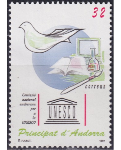 F-EX50743 ANDORRA MNH 1997 UNESCO BIRD AVES PAJAROS OISEAUX PIGEON.