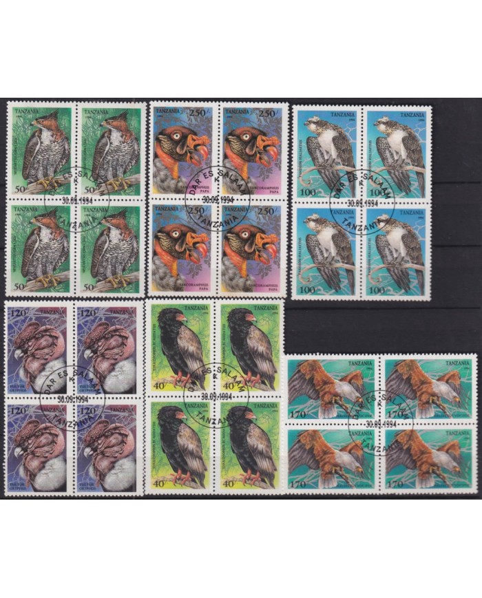 F-EX50773 TANZANIA USED 1994 BIRD AVES PAJAROS OISEAUX VÖGEL EAGLE.