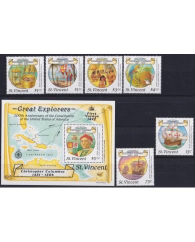 F-EX51959 ST VINCENT MNH 1988 DISCOVERY OLD SHIP COLUMBUS.