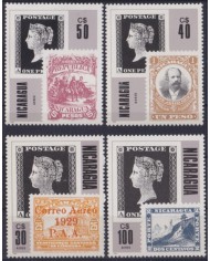 F-EX52367 NICARAGUA MNH 1986 PENNY BLACK & CLASSIC NICARAGUA STAMPS ARTUR HILL.