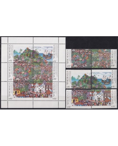 F-EX51961 NICARAGUA MNH 1987 DISCOVERY ART PAINTING.