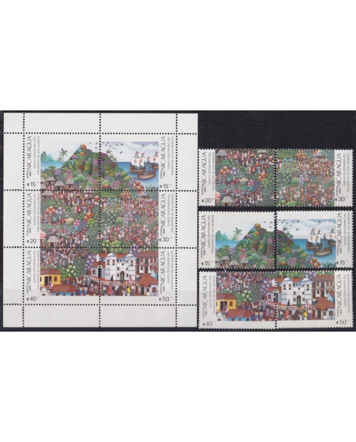 F-EX51961 NICARAGUA MNH 1987 DISCOVERY ART PAINTING.