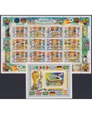 F-EX48146 LESOTHO MNH 1982 SPAIN SOCCER WORLD CUP SHEET FUTBOL.