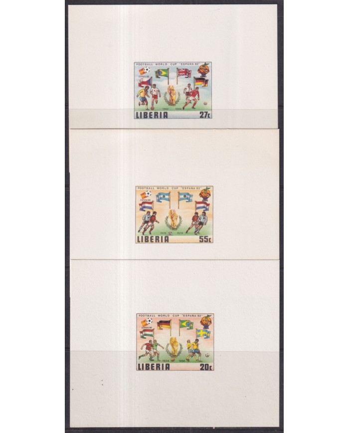 F-EX51895 LIBERIA MNH 1982 WORLD SOCCER FOOTBALL CUP SPAIN CARDBOARD PROOF.