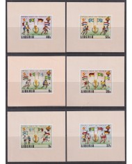 F-EX51896 LIBERIA MNH 1982 WORLD CHAMPIONSHIP SOCCER FOOTBALL IMPERF SHEET.
