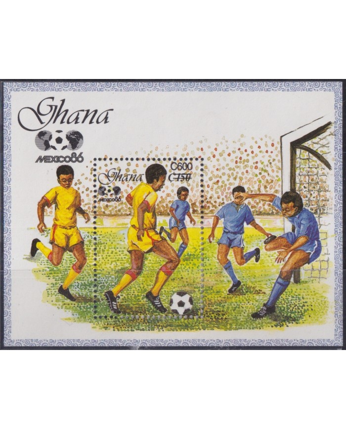 F-EX52174 GHANA MNH 1986 OVERPRINT NEW VALUE SOCCER WORLD CUP.