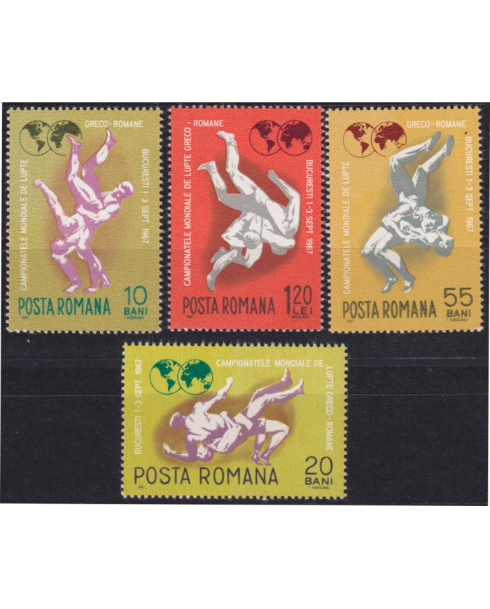 F-EX50824 RUMANIA MNH 1967 SPORT CHAMPIONSHIP WRESTLING.