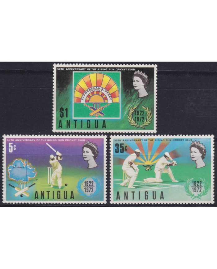 F-EX50819 ANTIGUA MNH 1972 SPORT RISSING SUN CRICKET CLUB.