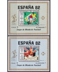 F-EX52406 CHAD MNH 1982 CHAMPIONSHIP SOCCER FOOTBALL 2 IMPERF WINNER SILVER OVERPRINT.