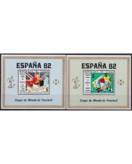 F-EX52408 CHAD MNH 1982 CHAMPIONSHIP SOCCER FOOTBALL 2 IMPERF GOLDEN OVERPRINT.