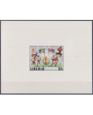 F-EX52427 LIBERIA MNH 1982 CHAMPIONSHIP SOCCER FOOTBALL IMPERF CARDBOAD PROOF.