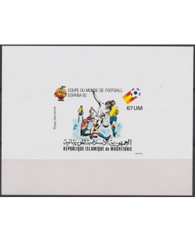 F-EX52417 MAURITANIA MNH 1982 CHAMPIONSHIP SOCCER FOOTBALL IMPERF DELUXE PROOF.