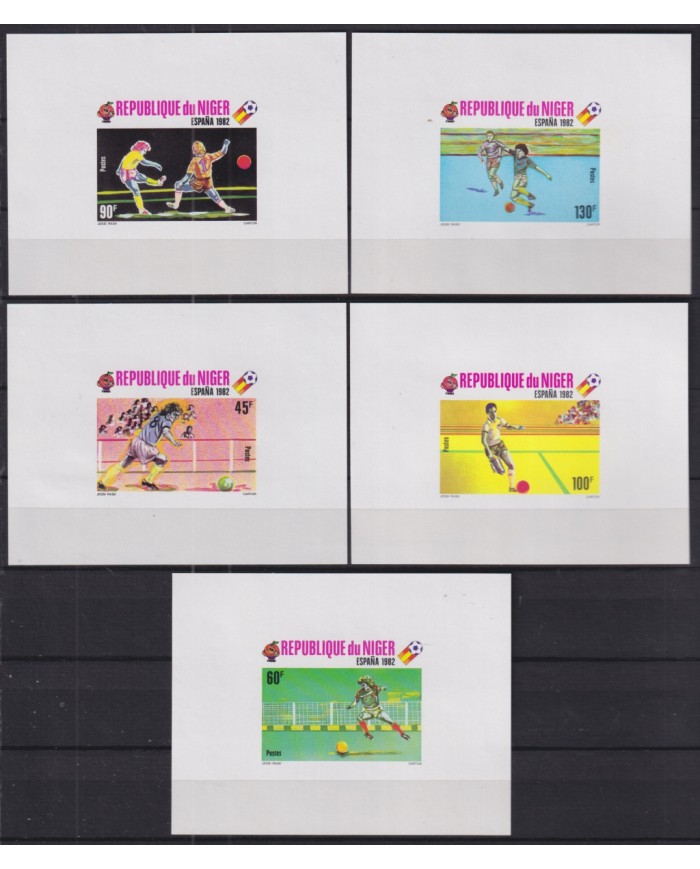F-EX52423 NIGER MNH 1982 SOCCER FOOTBALL IMPERF CARBOARD DELUXE PROOF.