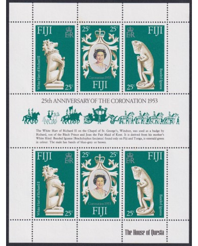 F-EX52498 FIJI IS MNH 1978 SILVER JUBILEE CORONATION ELIZABETH II.