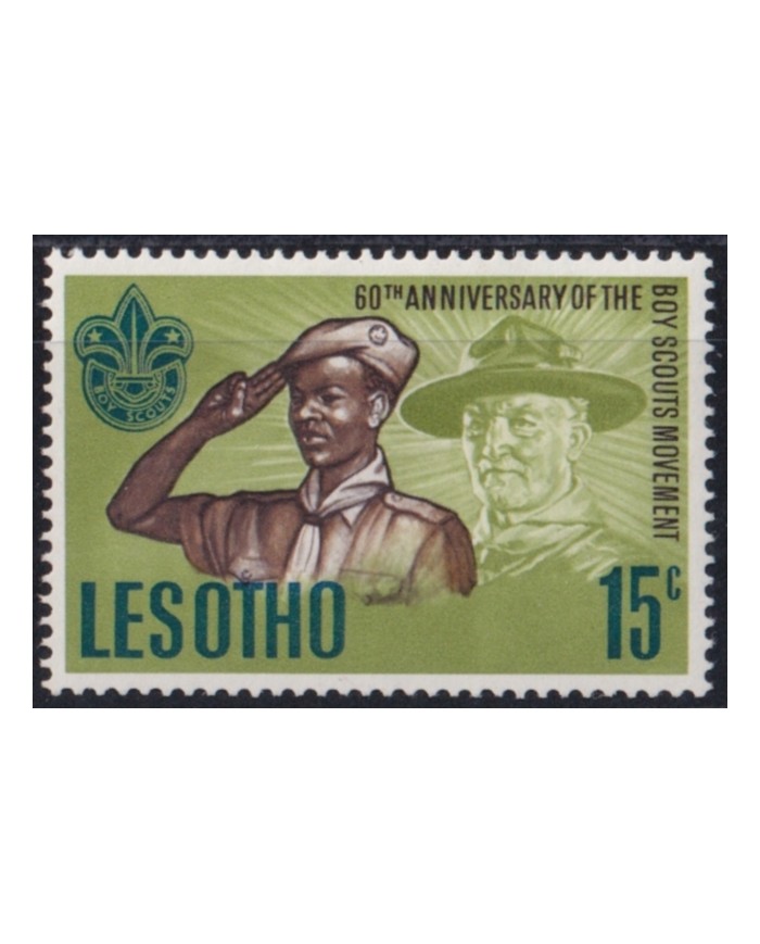 F-EX52583 LESOTHO MNH 1967 60th ANIV OF BOYS SCOUTS JAMBOREE.