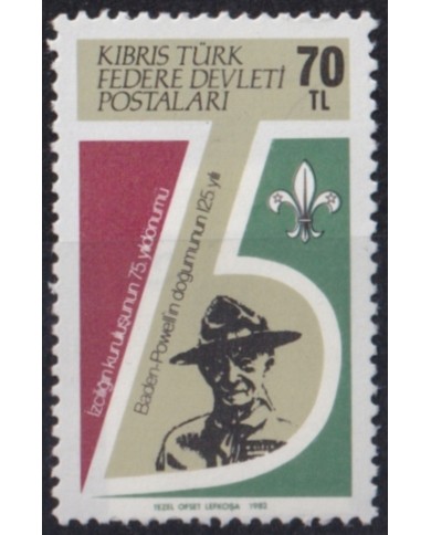 F-EX52587 TURKEY MNH 1982 75th ANNIV LORD BADEM POWELL BOYS SCOUTS.