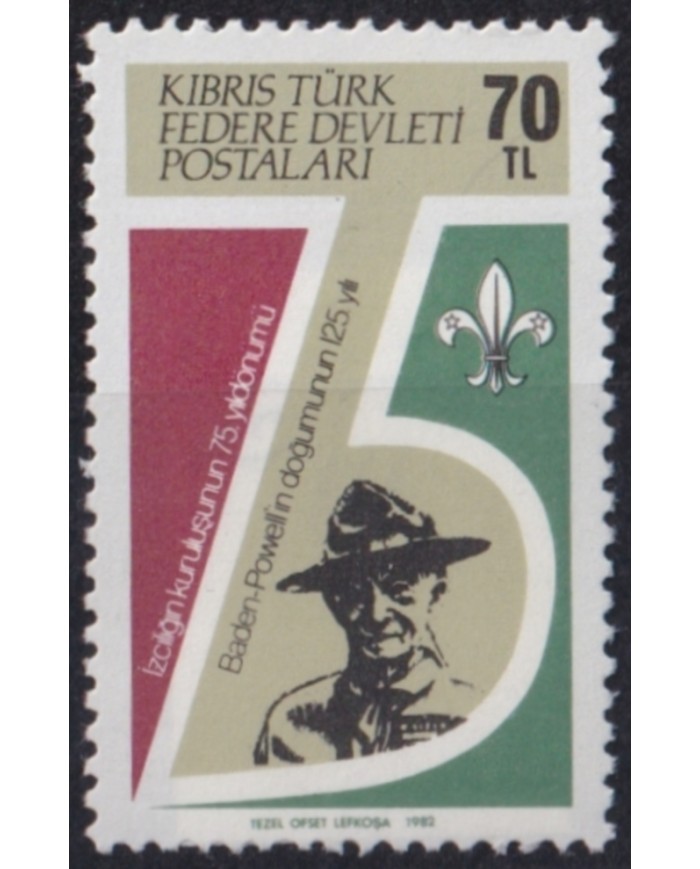 F-EX52587 TURKEY MNH 1982 75th ANNIV LORD BADEM POWELL BOYS SCOUTS.