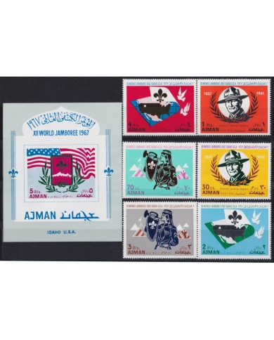 F-EX51978 SOUTH ARABIA SAUDI AJMAN MH 1967 IDAHO JAMBOREE BOYS SCOUTS.