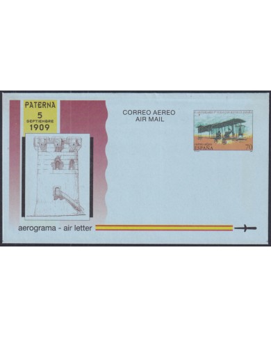 F-EX52472 ESPAÑA SPAIN 1994 AEROGRAMME 85th ANNIV FIRST FLIGHT MOTOR AVIATION AVION.